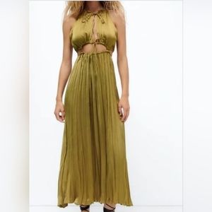 Zara satin maxi dress. ( this dress has less cut outs)